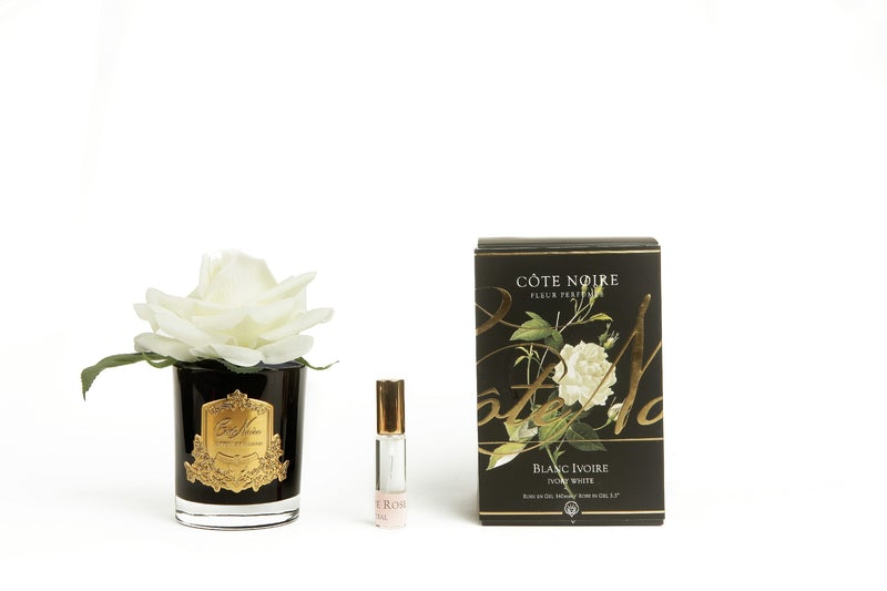 COTE NOIRE SINGLE ROSE - BLACK - IVORY WHITE